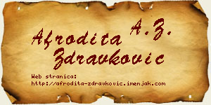 Afrodita Zdravković vizit kartica